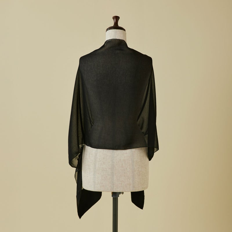  ビーズ付きシフォンストール＜ブラック＞