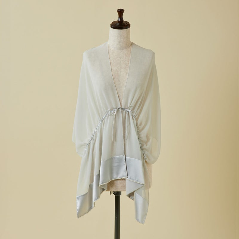 ビーズ付きシフォンストール＜シルバー＞