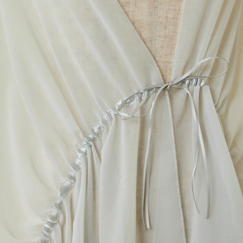 ビーズ付きシフォンストール＜シルバー＞