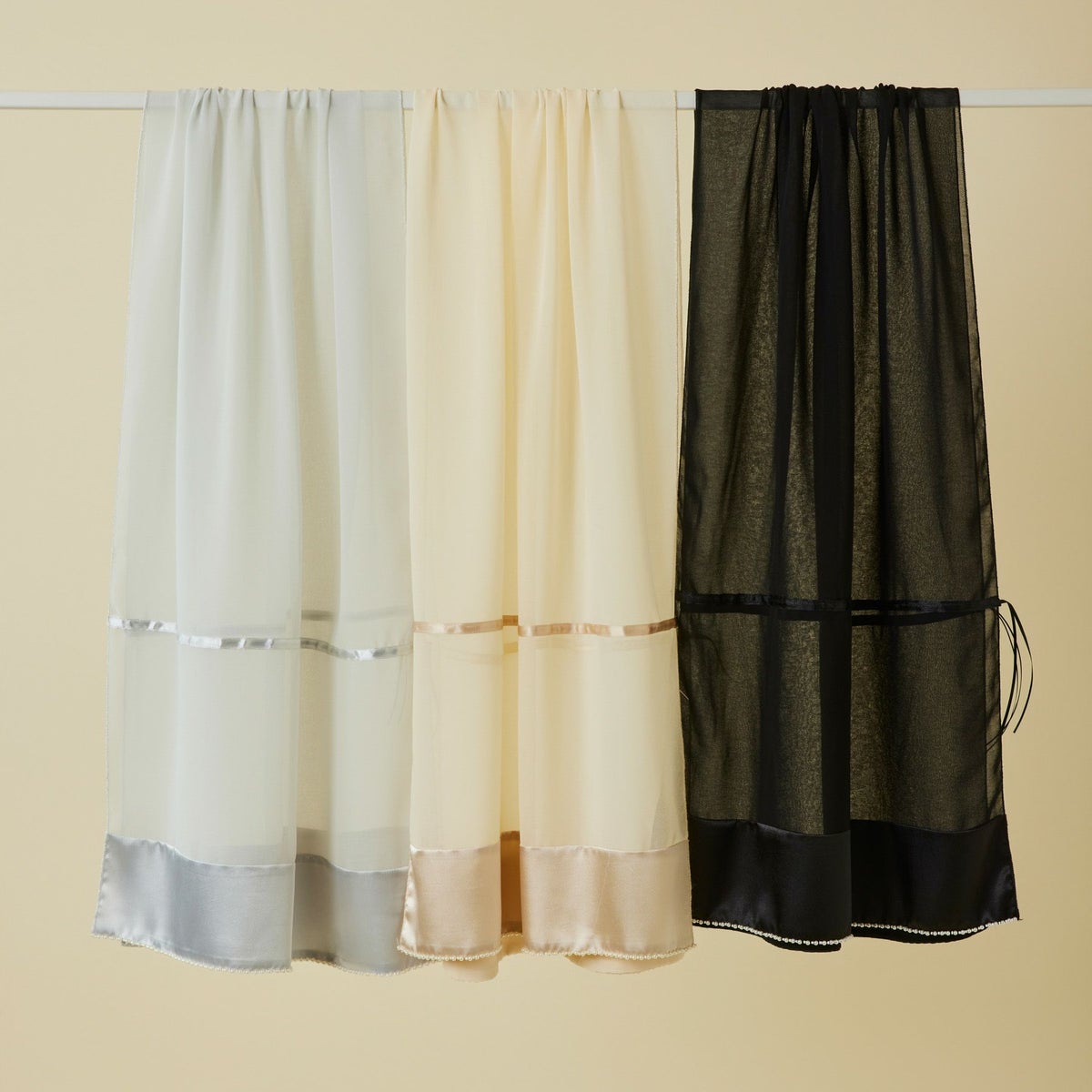 ビーズ付きシフォンストール