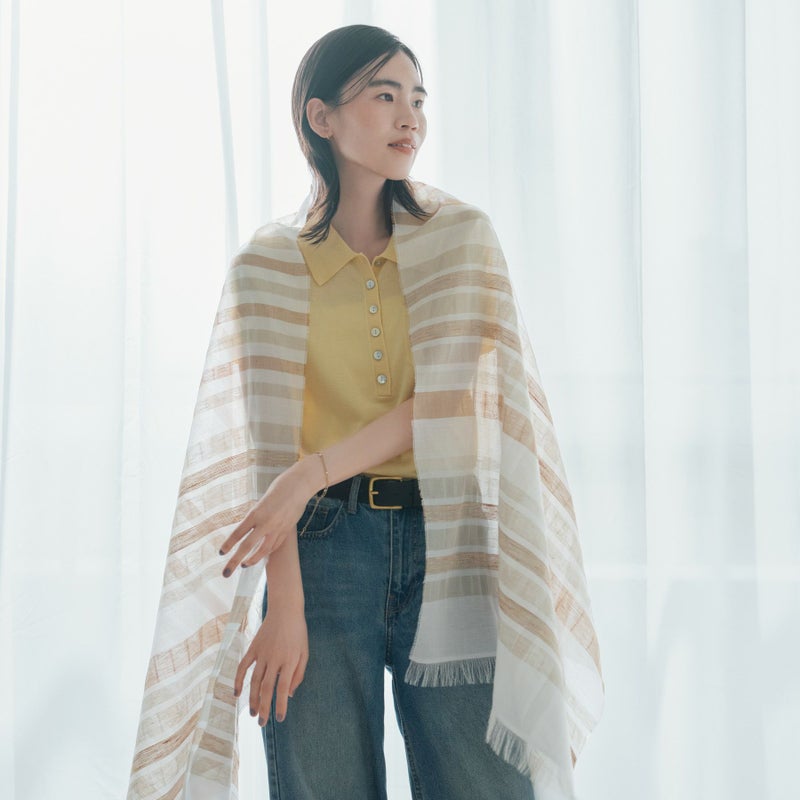  イタリア製 ランダムボーダーラメストール