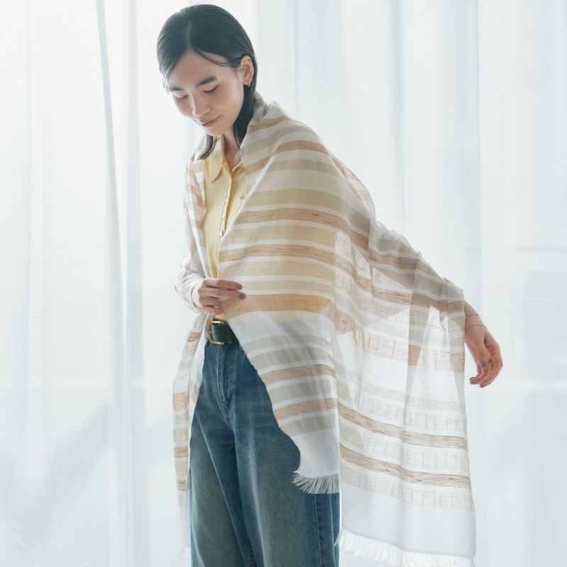  イタリア製 ランダムボーダーラメストール