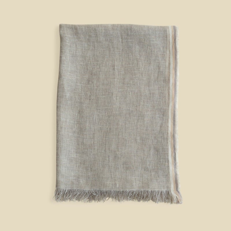  イタリア製 サイドラインリネンストール＜グレー＞