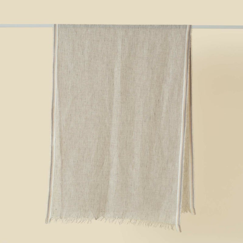  イタリア製 サイドラインリネンストール＜グレー＞