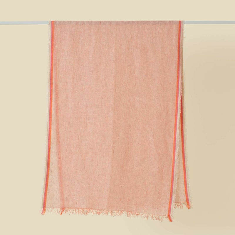  イタリア製 サイドラインリネンストール＜ピンク＞