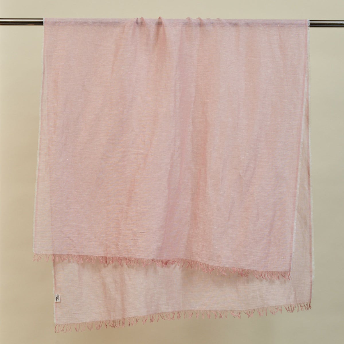 【長寿祝いセット】大判リネンコットンストール＜ピンク＞ イタリア製