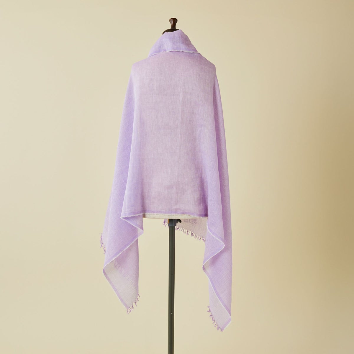 【長寿祝いセット】大判リネンコットンストール＜パープル＞ イタリア製
