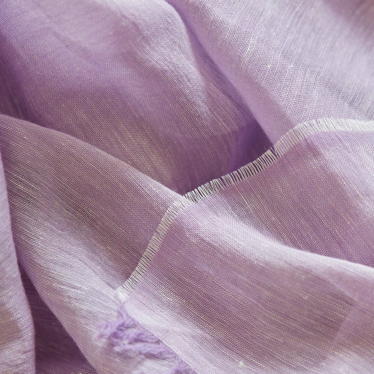 【長寿祝いセット】大判リネンコットンストール＜パープル＞ イタリア製