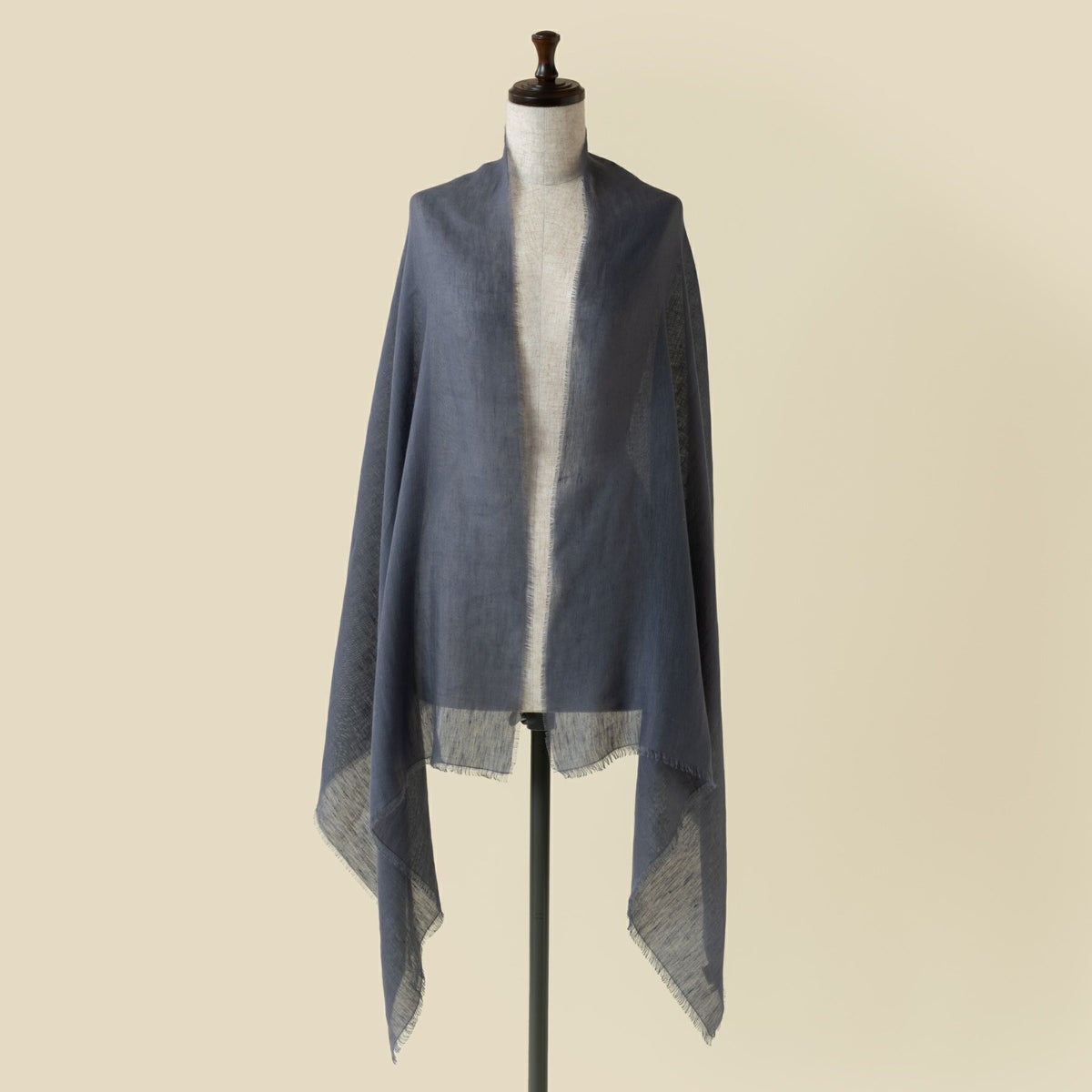 イタリア製 リネンコットンストール＜ネイビー＞