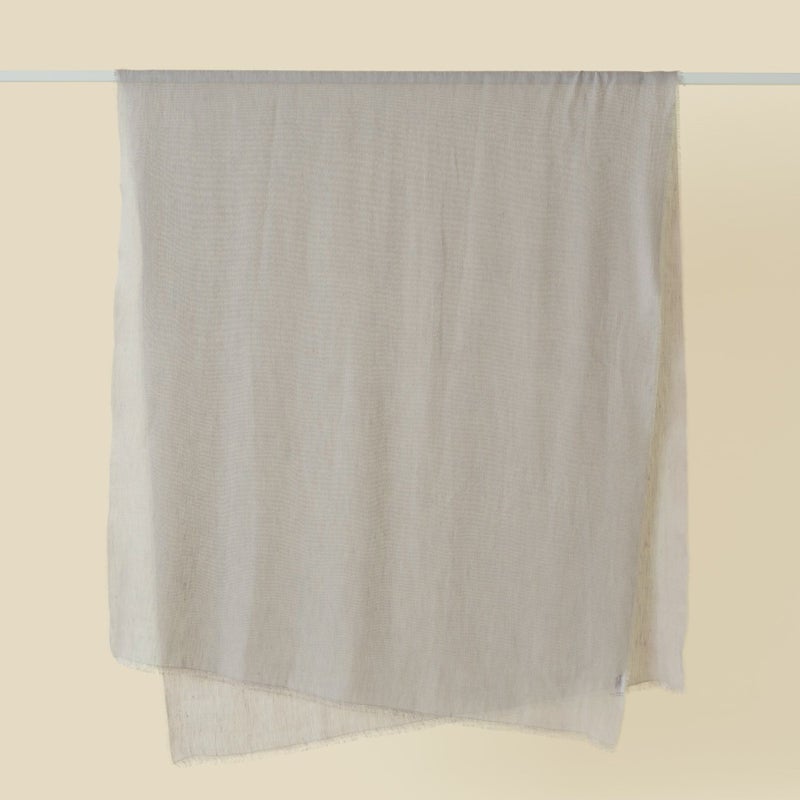 イタリア製 リネンコットンストール＜グレー＞