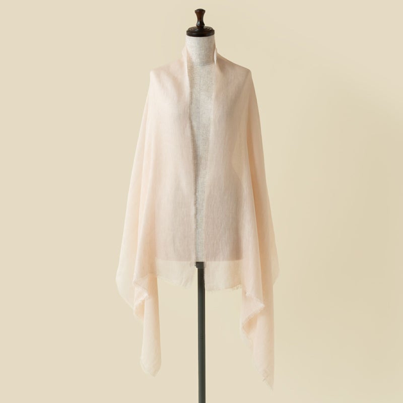 イタリア製　リネンコットンストール＜ピンク＞