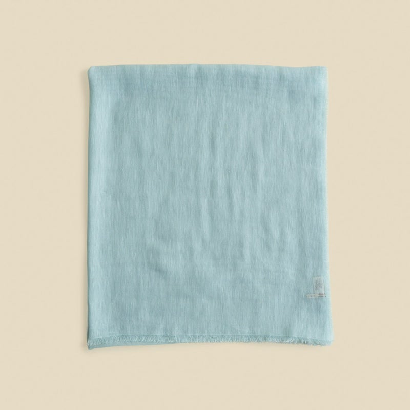 イタリア製　リネンコットンストール＜ライトブルー＞