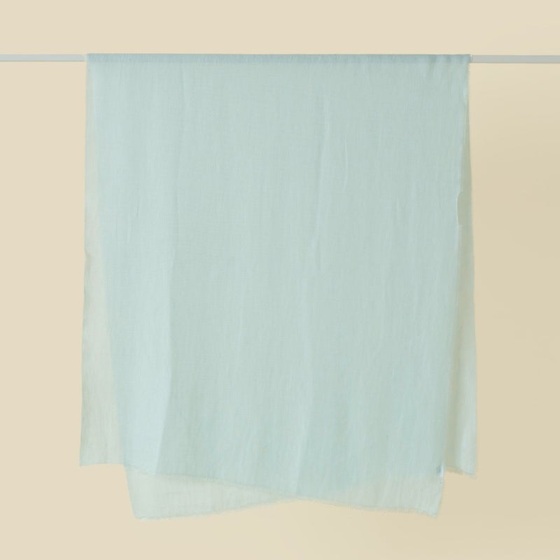 イタリア製　リネンコットンストール＜ライトブルー＞