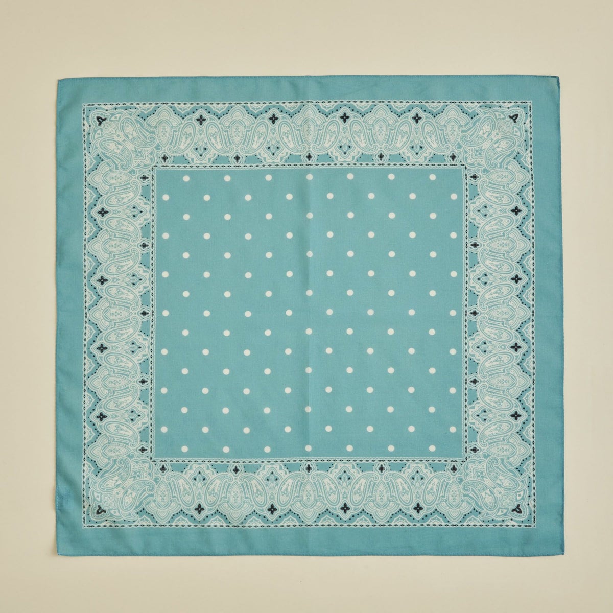 シルク綿ペイズリーウォッシャブルスカーフ＜ターコイズ＞　日本製