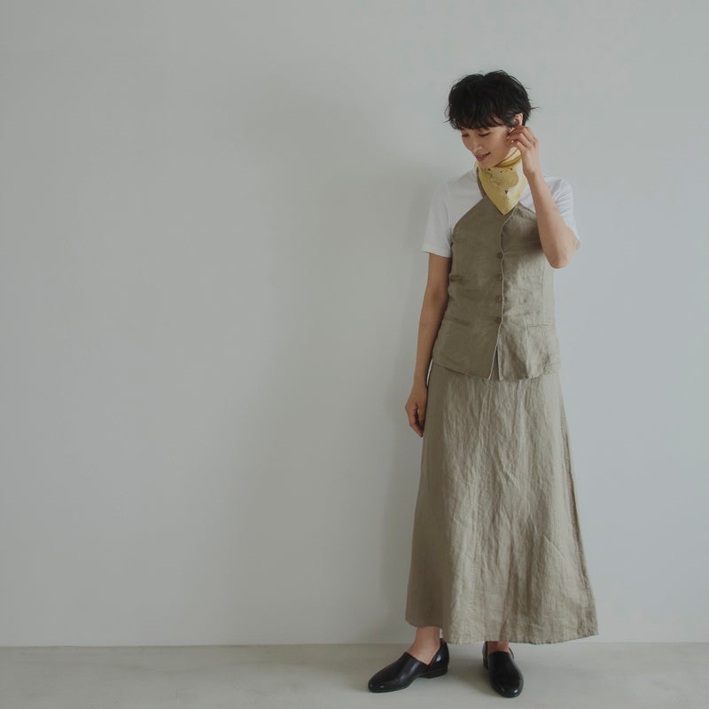 シルク綿ペイズリーウォッシャブルスカーフ＜イエロー＞　日本製