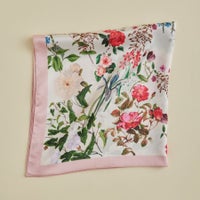 小花柄ウォッシャブルスカーフ＜ピンク＞　イタリア製