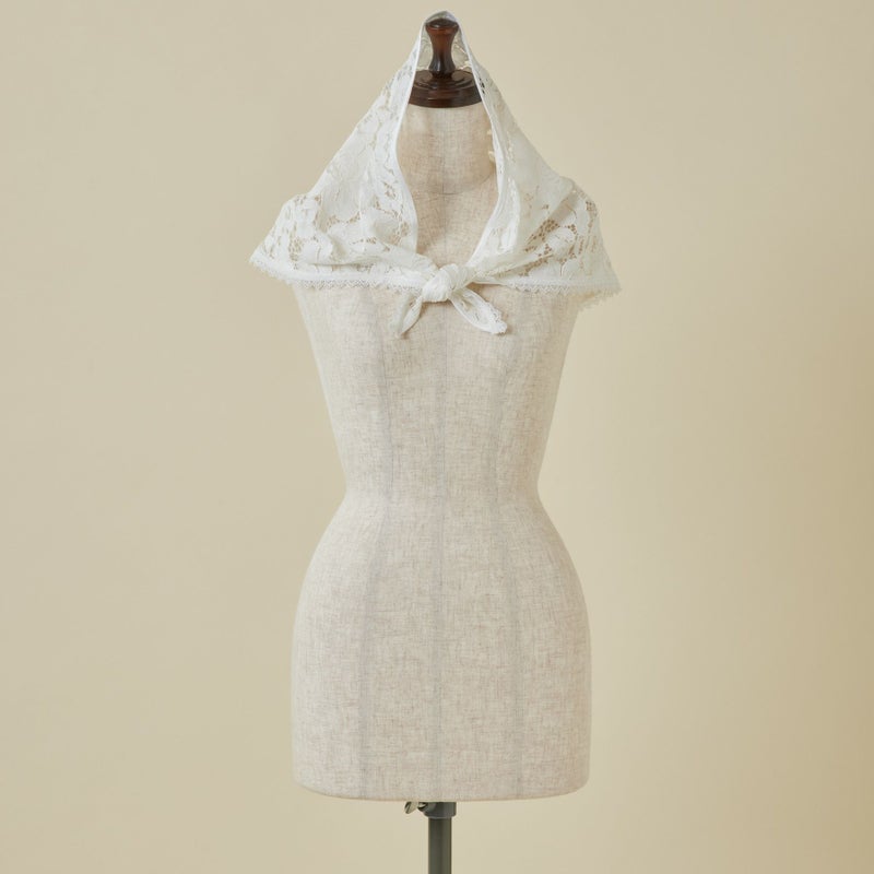  フラワーレース三角スカーフ