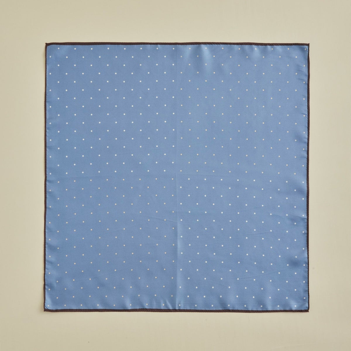 ピンドットスカーフ＜ブルー＞　シルク100%　日本製