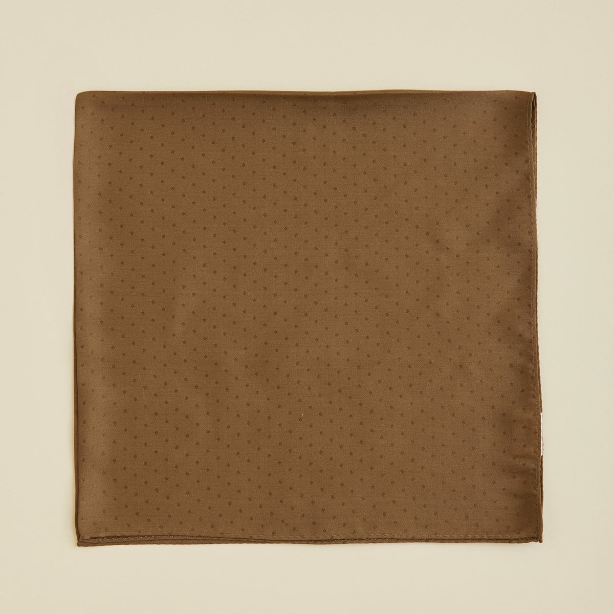 シルクジャカードドットスカーフ＜マスタード＞　シルク100%　日本製