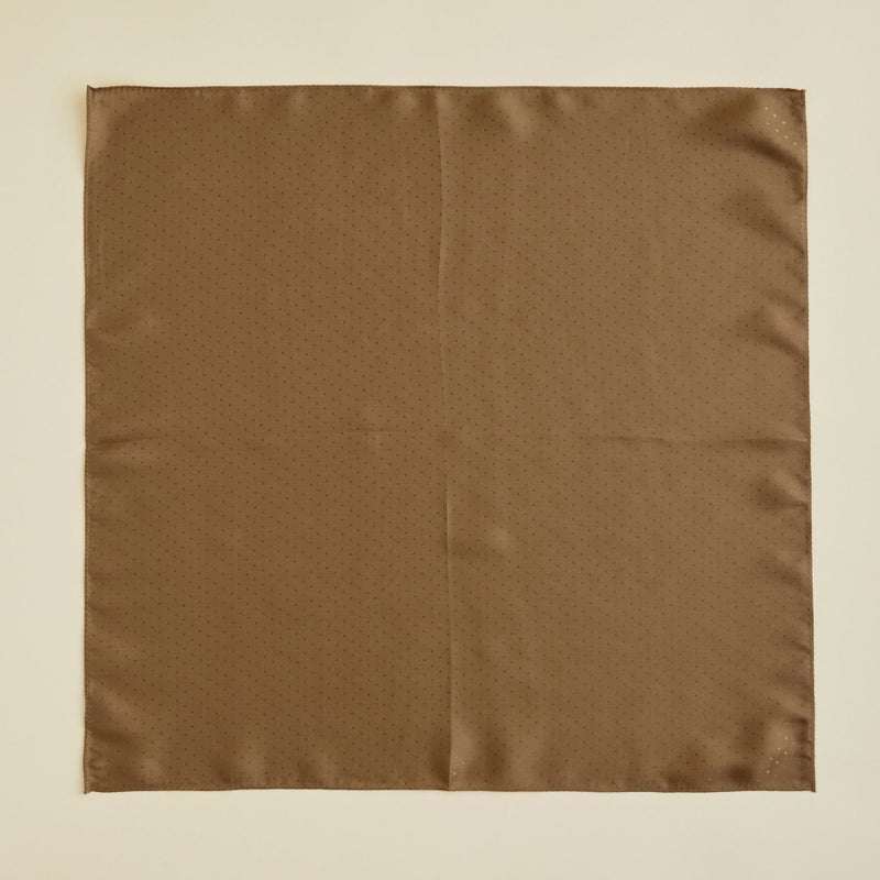 シルクジャカードドットスカーフ＜マスタード＞　シルク100%　日本製