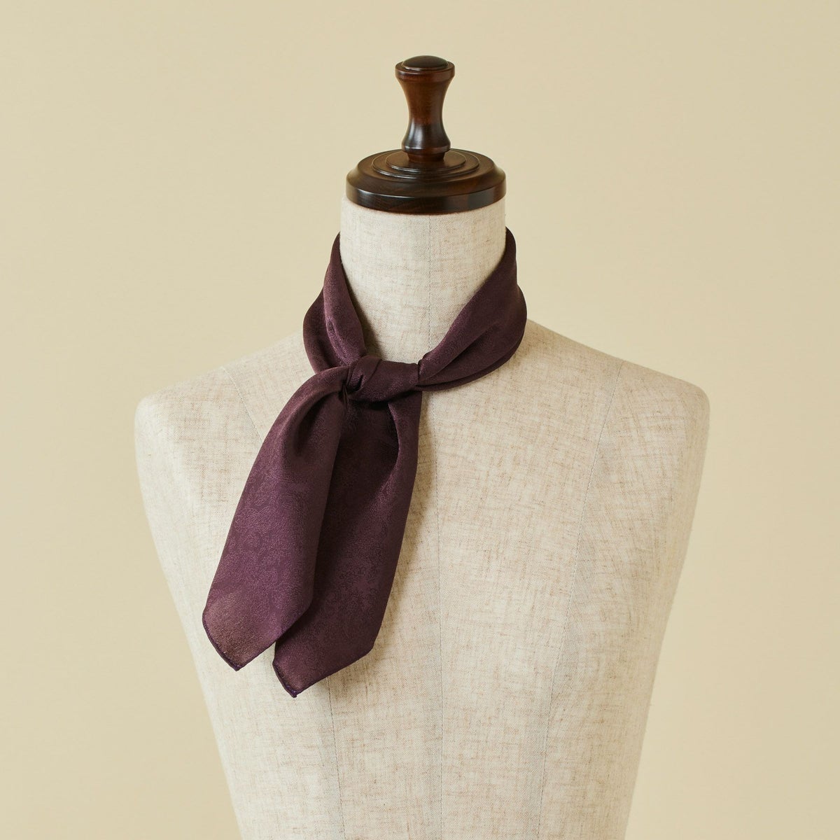 シルクジャカードペイズリー2wayスカーフ＜ボルドー＞　シルク100%　日本製