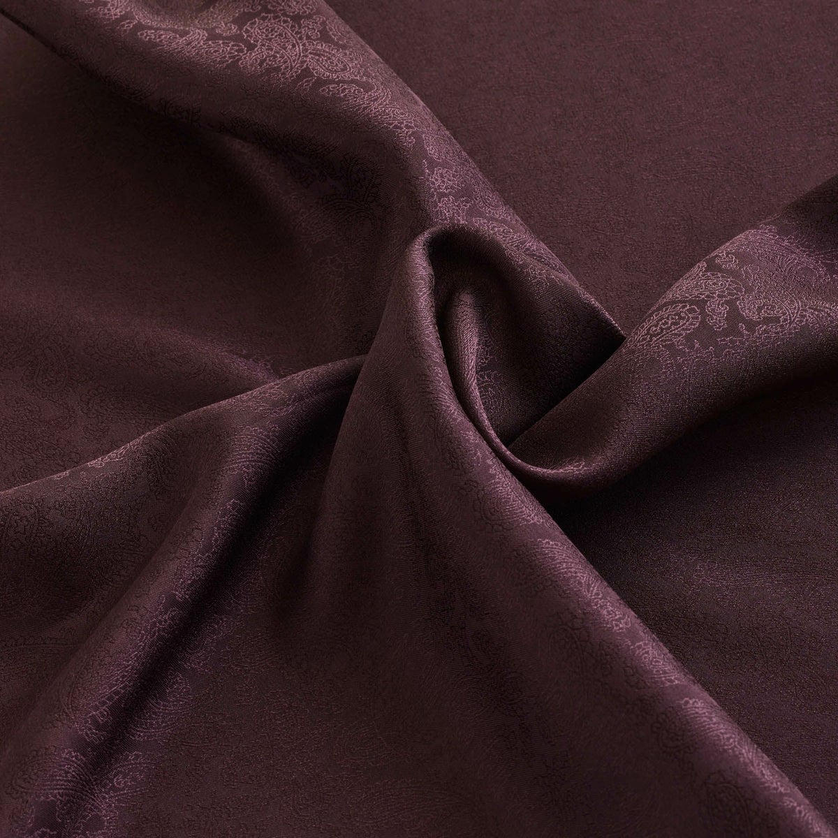 シルクジャカードペイズリー2wayスカーフ＜ボルドー＞　シルク100%　日本製