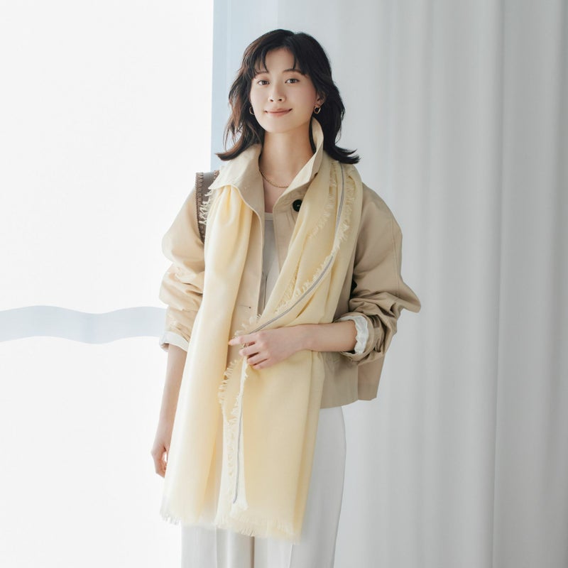 イタリア糸ラインカラー大判ストール