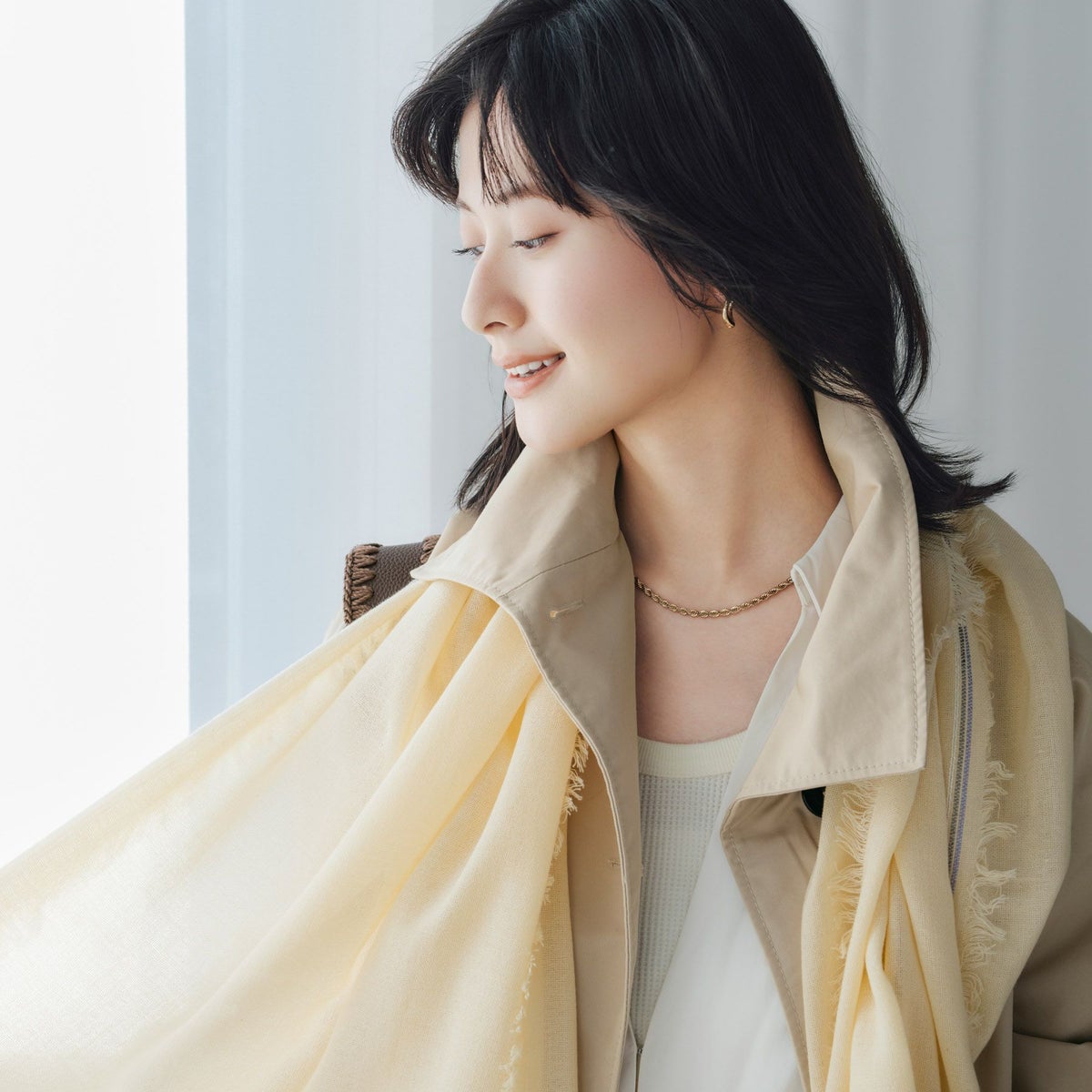 イタリア糸ラインカラー大判ストール