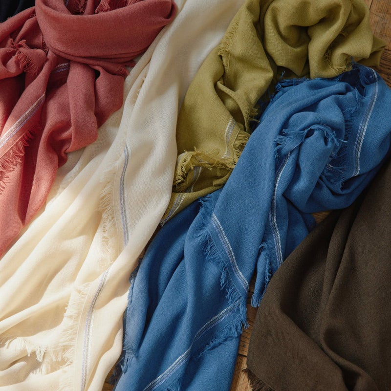 イタリア糸ラインカラー大判ストール