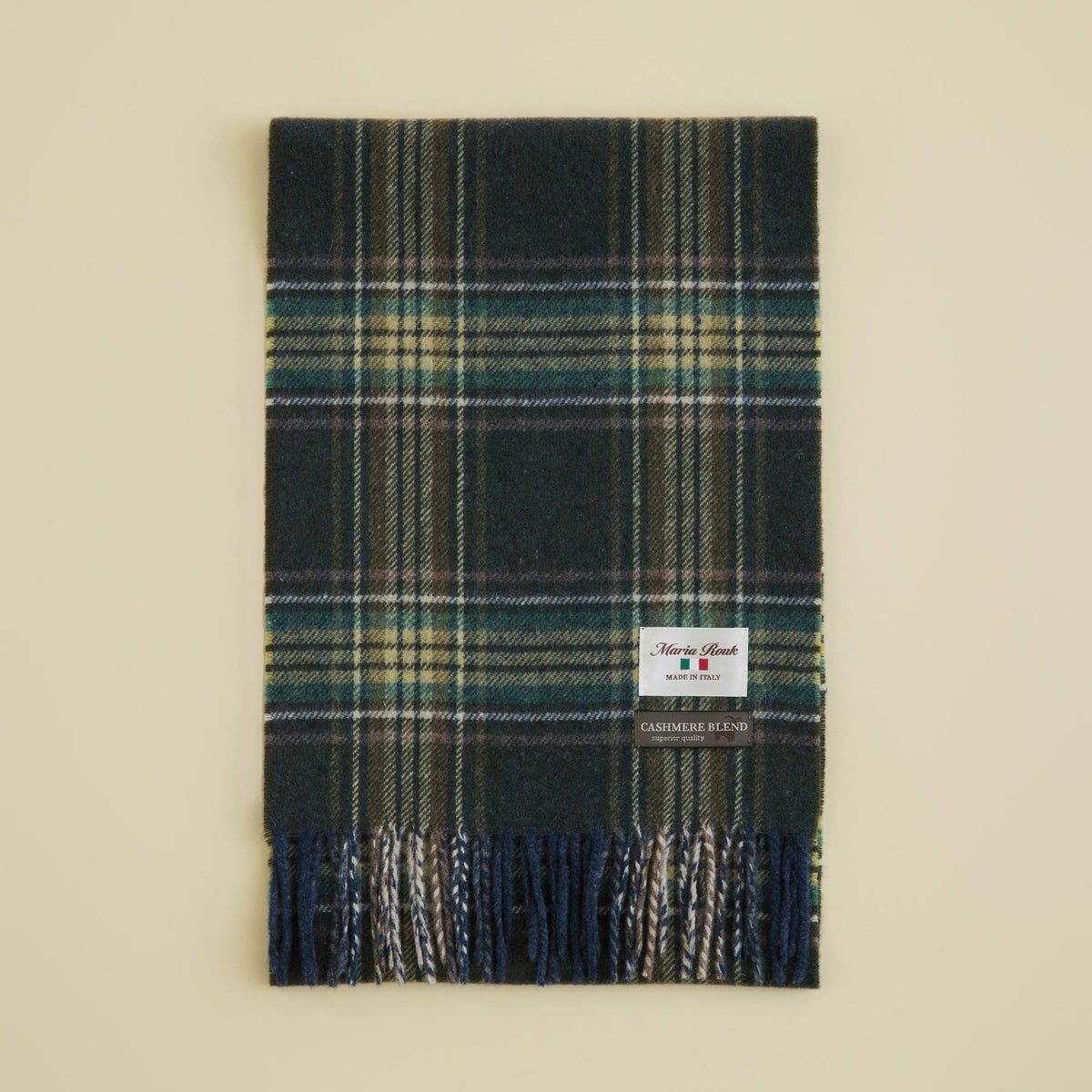 イタリア製カシミヤブレンドチェックマフラー