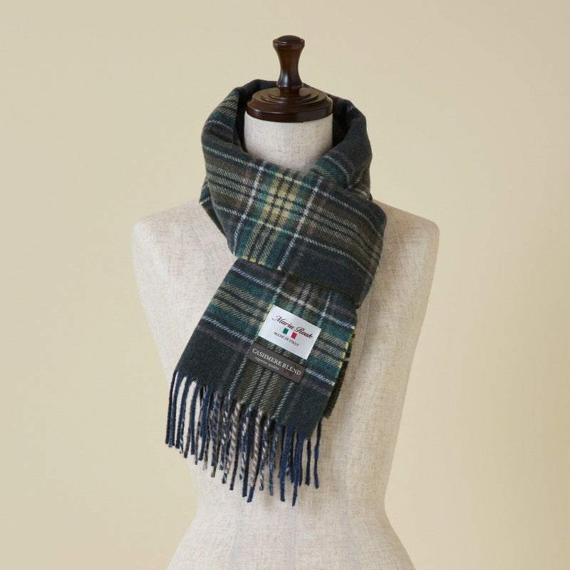 イタリア製カシミヤブレンドチェックマフラー