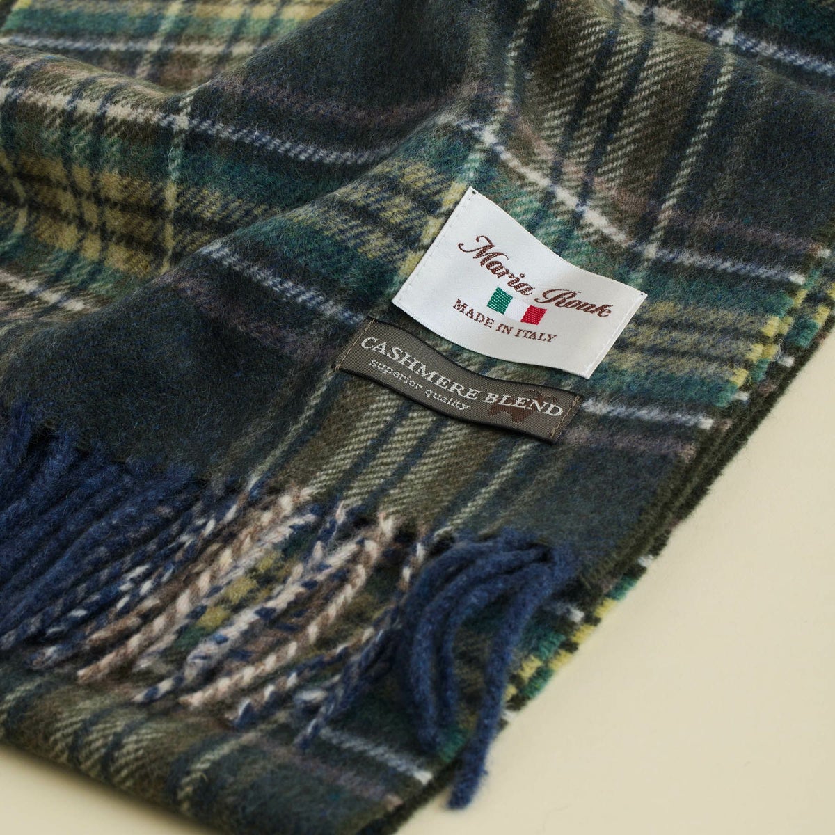 イタリア製カシミヤブレンドチェックマフラー