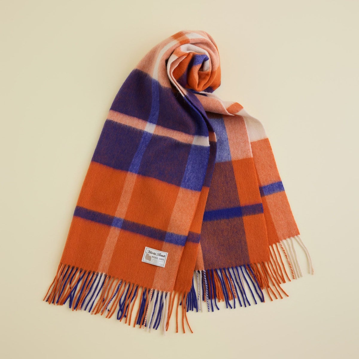 ウール100%チェックストール