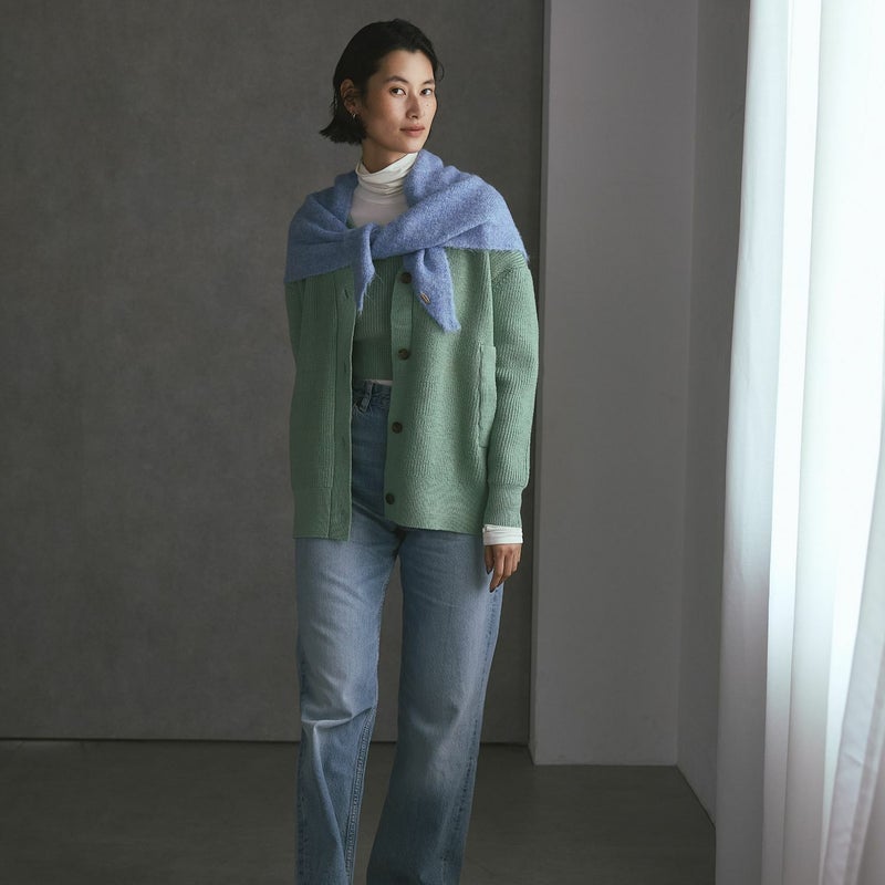 ウールブレンド三角ショール