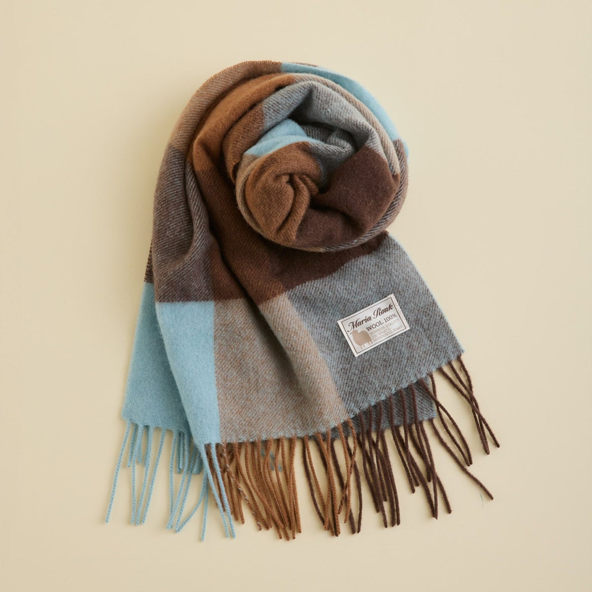 ベビーウール100%チェックマフラー