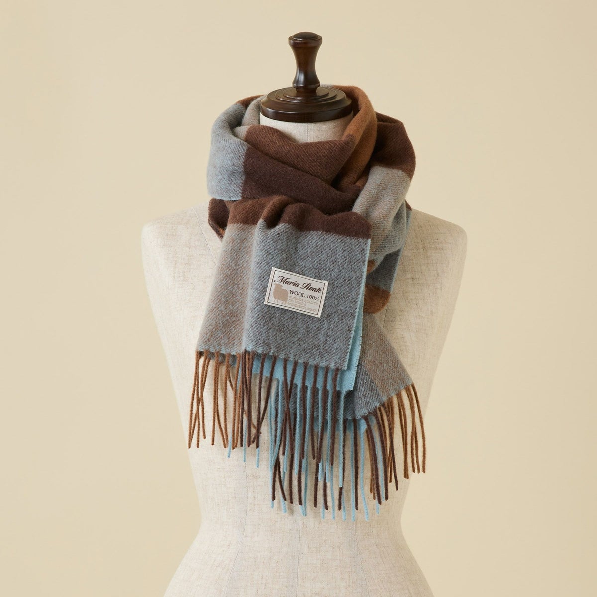 ベビーウール100%チェックマフラー