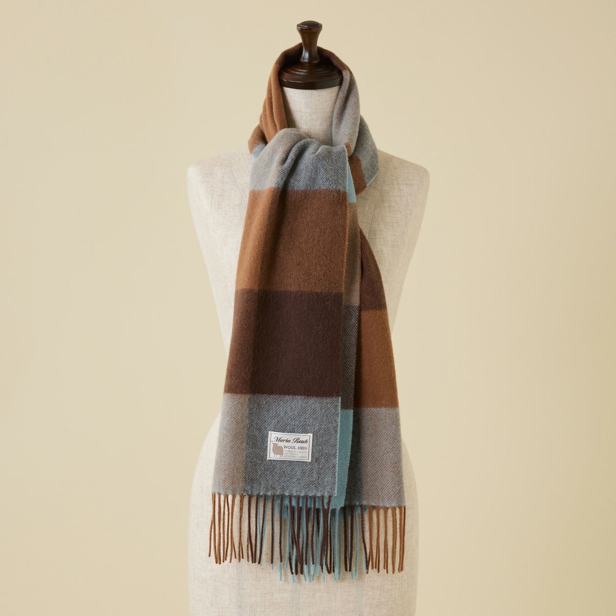 ベビーウール100%チェックマフラー