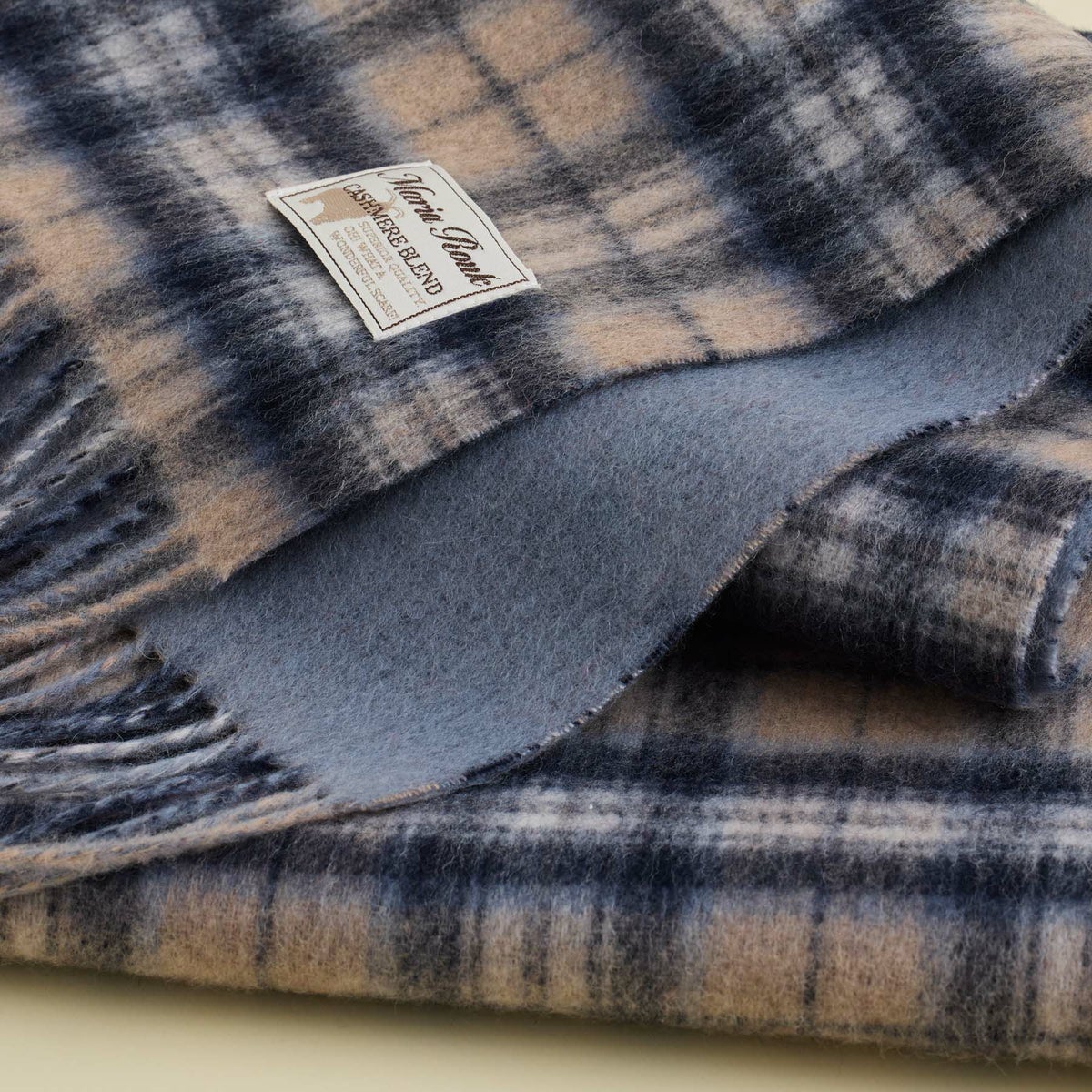 カシミヤブレンドチェックリバーシブルマフラー