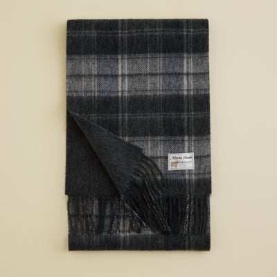 カシミヤブレンドチェックリバーシブルマフラー