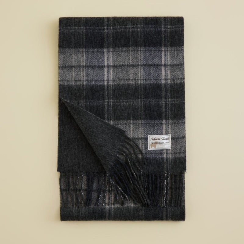 カシミヤブレンドチェックリバーシブルマフラー