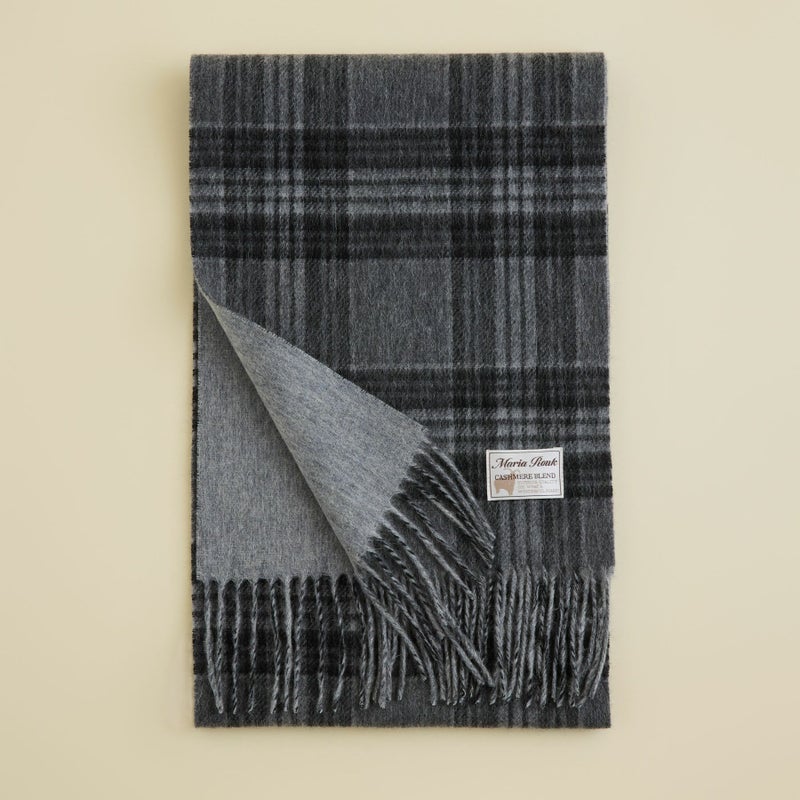 カシミヤブレンドチェックリバーシブルマフラー