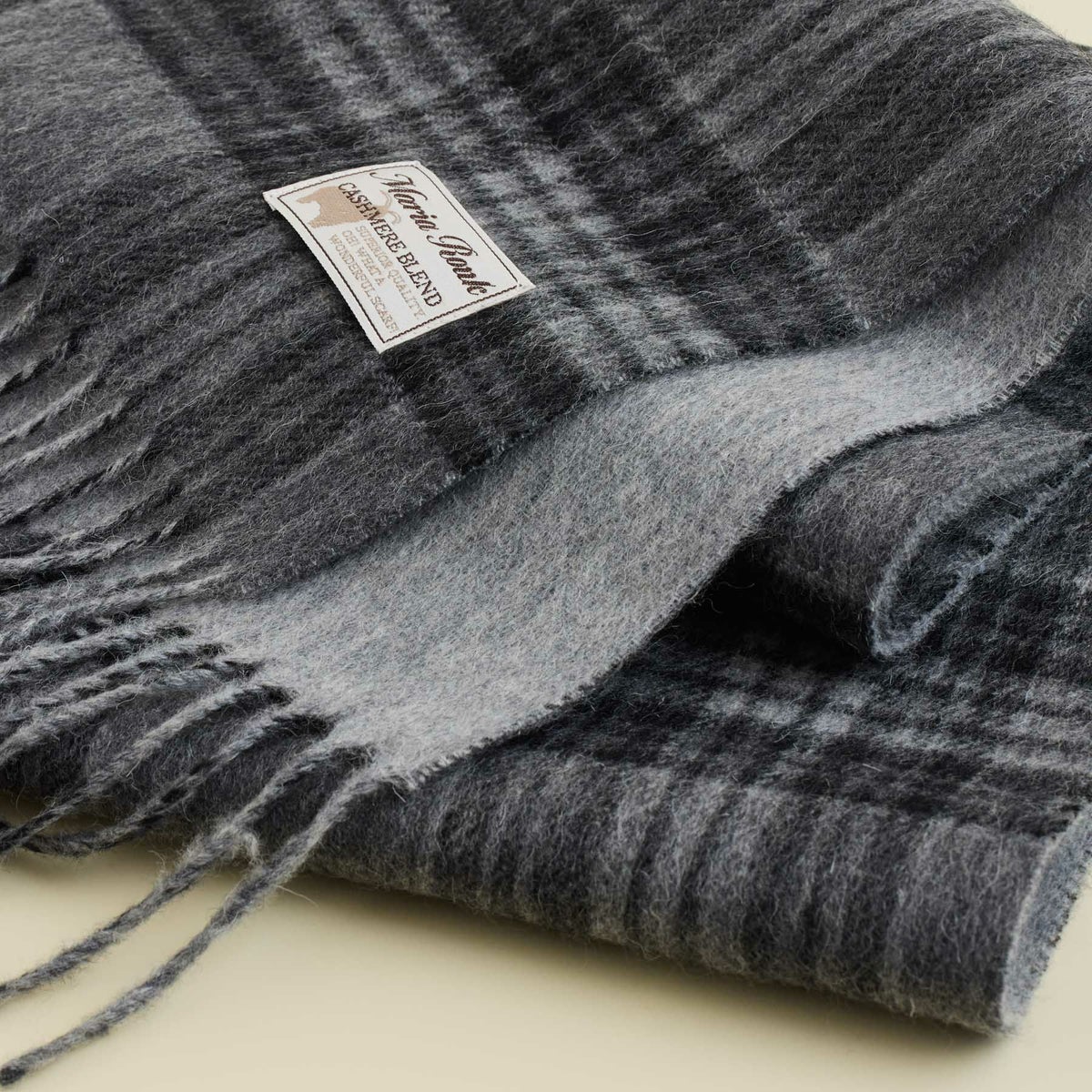 カシミヤブレンドチェックリバーシブルマフラー