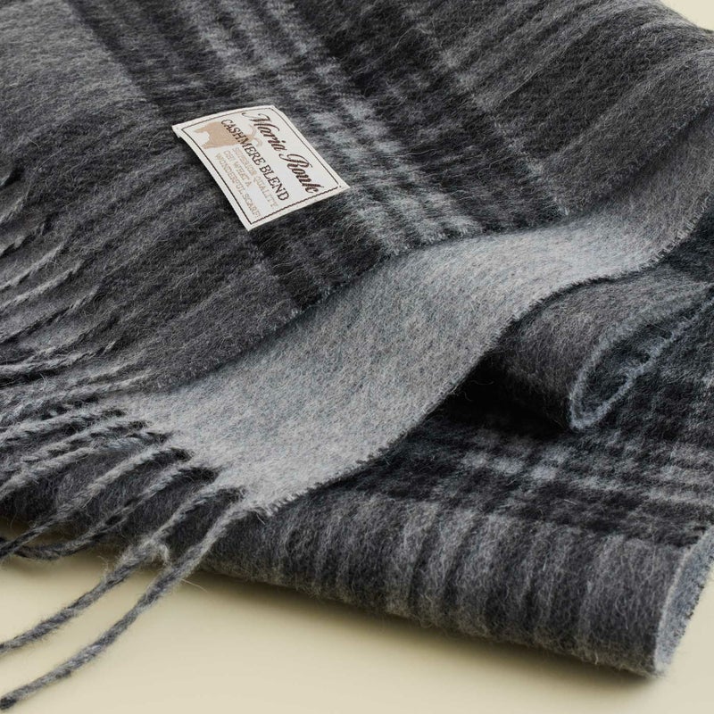 カシミヤブレンドチェックリバーシブルマフラー