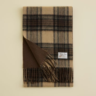 カシミヤブレンドチェックリバーシブルマフラー