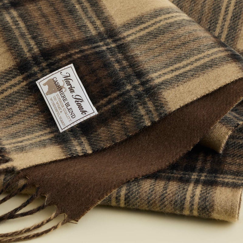 カシミヤブレンドチェックリバーシブルマフラー