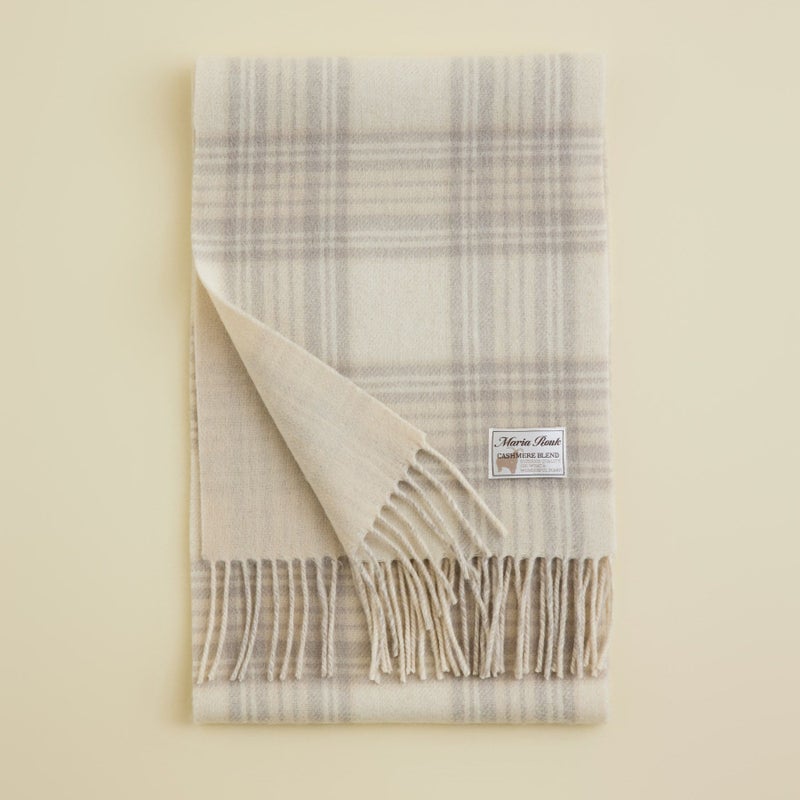  カシミヤブレンドチェックリバーシブルマフラー