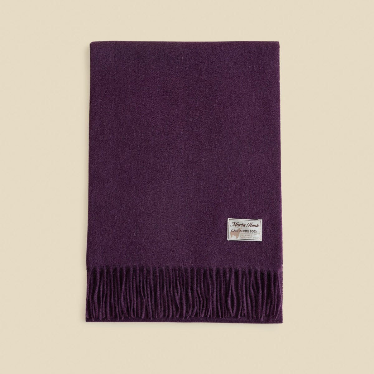 カシミヤ100%無地マフラー＜パープル＞