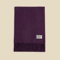 カシミヤ100%無地マフラー＜パープル＞