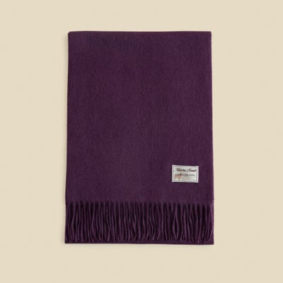 カシミヤ100%無地マフラー＜パープル＞