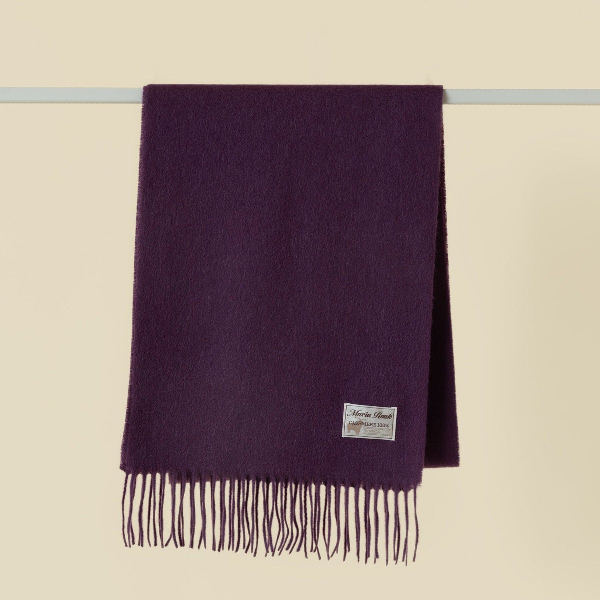 カシミヤ100%無地マフラー＜パープル＞